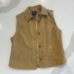 Faconnable Tan Button-Front Utility Vest